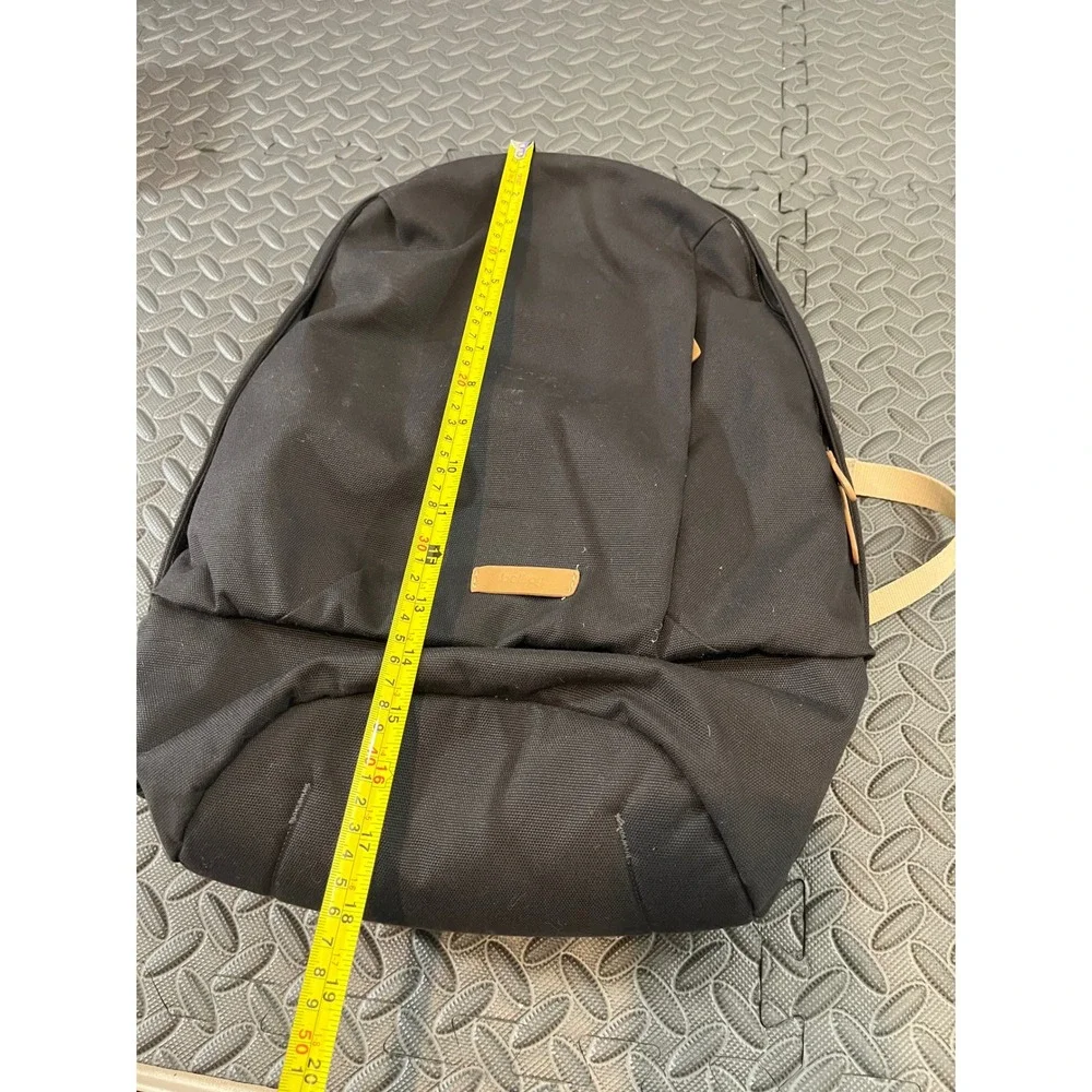 Bellroy Classic Backpack Unisex OS Black Canvas Leather Trim Laptop Pocket